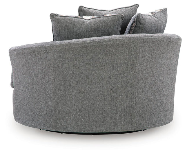 Creston Heights - Oversized Swivel Accent Chair - Smolder