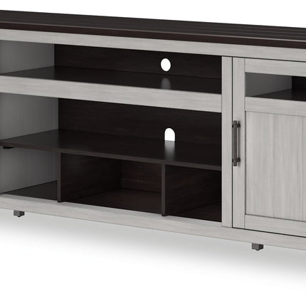 Darborn - XL TV Stand W/Fireplace Option - Gray / Brown