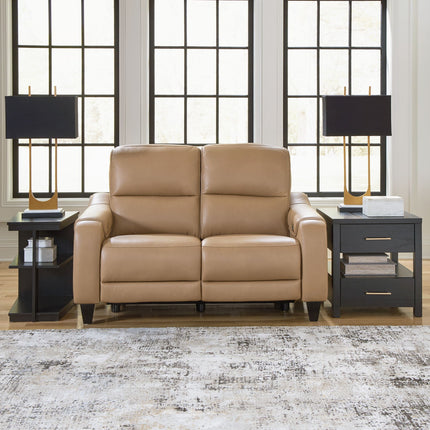 Mosswell - Power Reclining Loveseat With Adj Headrest - Toffee