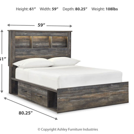 Drystan - Panel Bookcase Bed