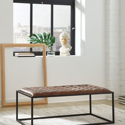 Junsor - Cocktail Ottoman - Brown / Black