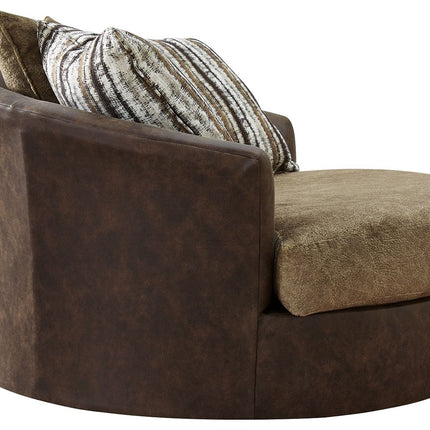 Alesbury - Oversized Swivel Accent Chair - Chocolate