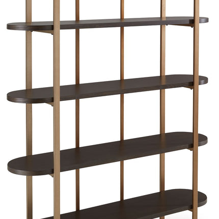 Brentmour - Bookcase - Brown / Gold Finish