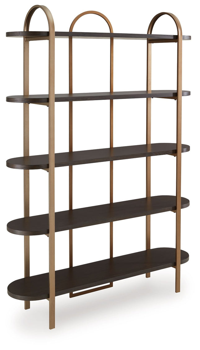 Brentmour - Bookcase - Brown / Gold Finish