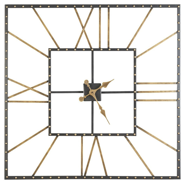 Thames - Wall Clock - Black / Gold Finish