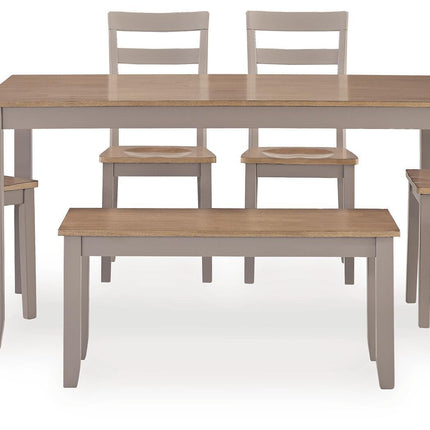 Harperfeld - Dining Room Table Set (Set of 6) - Natural / Gray