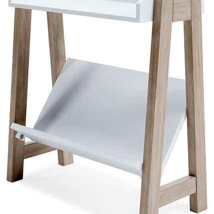 Blariden - Small Bookcase - White / Tan