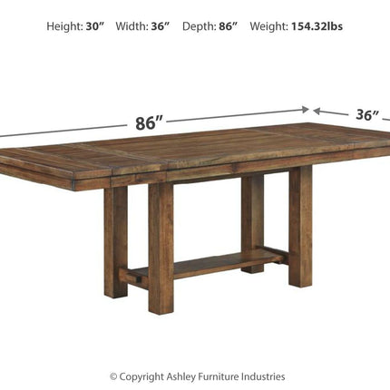 Moriville - Rectangular Dining Room Extension Table - Grayish Brown