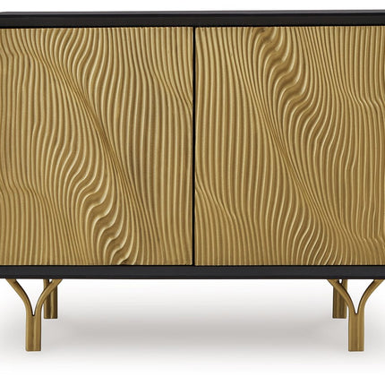Tayner - Accent Cabinet - Black / Gold Finish