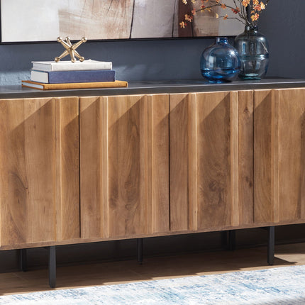 Quintavious - Accent Cabinet - Brown / Charcoal