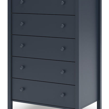 Simmenfort - Five Drawer Chest - Navy Blue