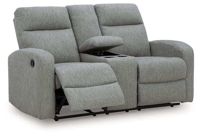 Gauntlet - Double Recline Loveseat With Console - Sterling