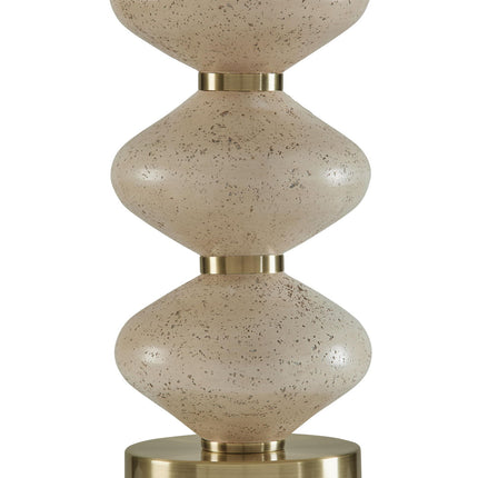 Wardthrone - Poly Table Lamp - Beige / Gold Finish