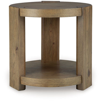 Flangren - Round End Table - Light Brown