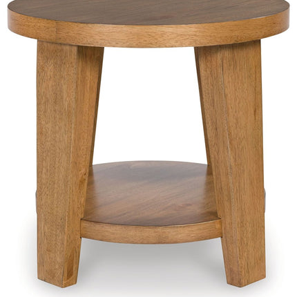 Kristiland - Round End Table - Light Brown