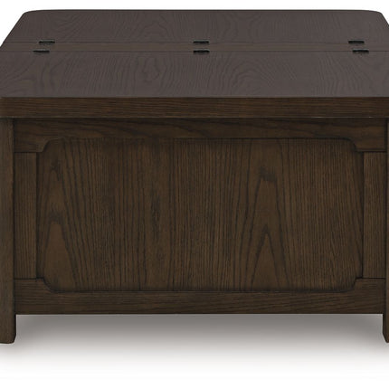 Breckington - Cocktail Table With Storage - Dark Brown