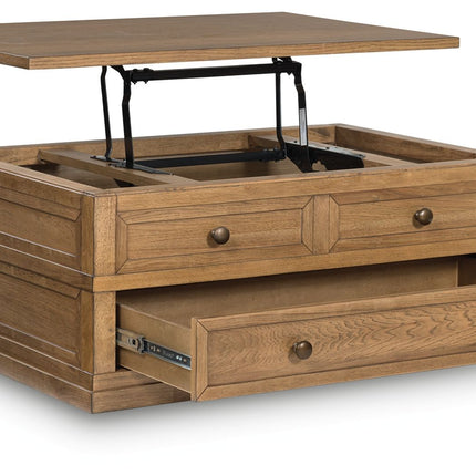 Sharlance - Lift Top Cocktail Table - Light Brown