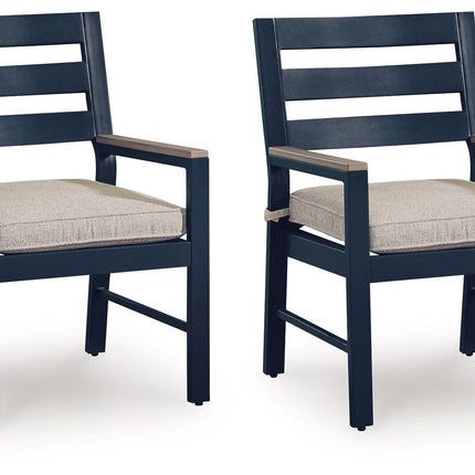 East Beach - Arm Chair With Cushion (Set of 2) - Blue