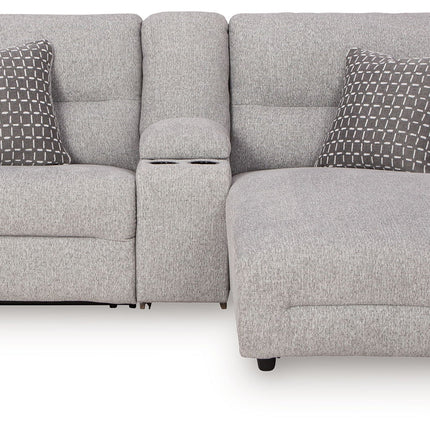 Acklen Place - 4 Pc. - 3-Piece Power Reclining Sectional Sofa With Raf Chaise, Wide Seat Power Recliner - Pewter