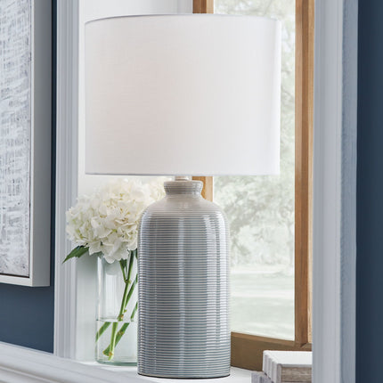 Wimlow - Ceramic Table Lamp - Gray Blue