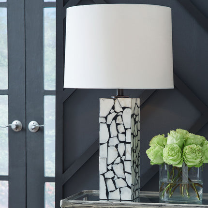 Macaria - Marble Table Lamp - White / Black