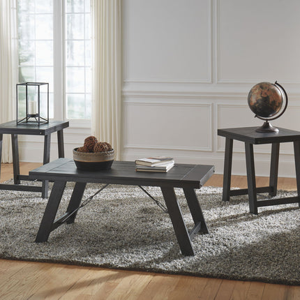 Noorbrook - Occasional Table Set (Set of 3) - Black / Pewter