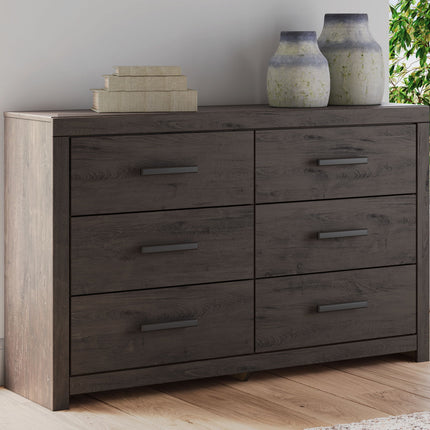 Prendonea - Six Drawer Dresser - Charcoal