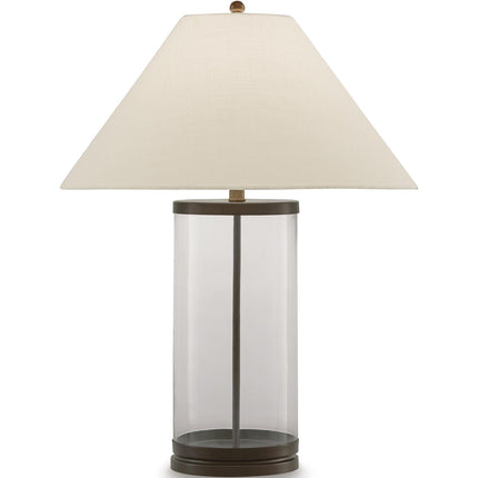 Junrow - Glass Table Lamp - Clear / Brown