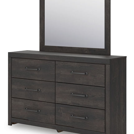 Hollivern - Dresser And Mirror - Dark Gray