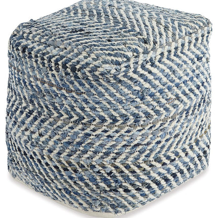 Chevron - Pouf - Blue