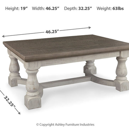 Havalance - Rectangular Cocktail Table - Gray / White