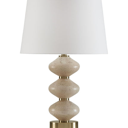 Wardthrone - Poly Table Lamp - Beige / Gold Finish