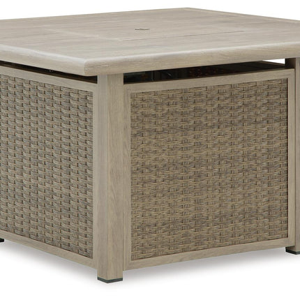 Cliff Trails - Square Fire Pit Table - Beige
