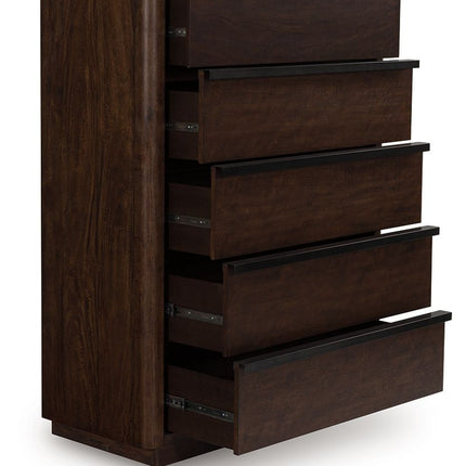 Dilenno - Five Drawer Chest - Dark Brown