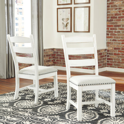 Valebeck - Dining UPH Side Chair (Set of 2) - Beige / White
