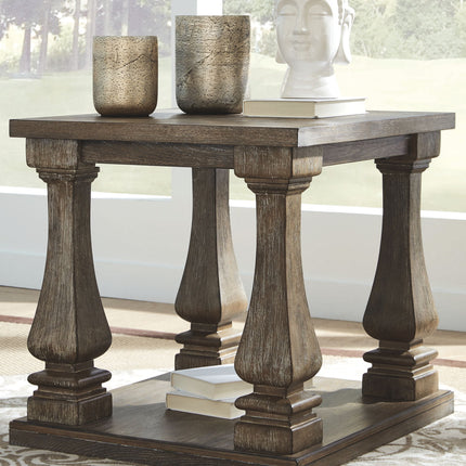 Johnelle - Rectangular End Table - Gray
