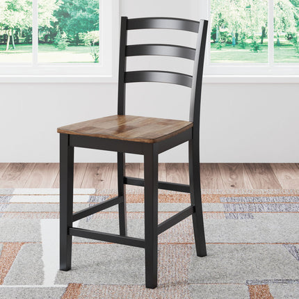 Wildenauer - Barstool (Set of 2) - Brown / Black