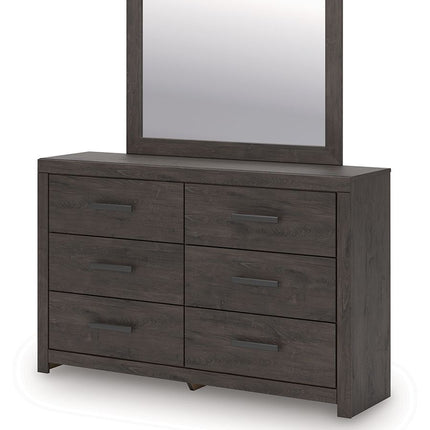 Prendonea - Dresser and Mirror - Charcoal