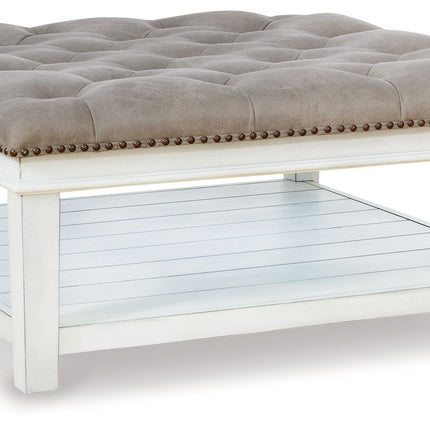 Kanwyn - Uph Ottoman Cocktail Table - Whitewash