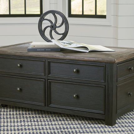Tyler Creek - Lift Top Cocktail Table - Grayish Brown / Black