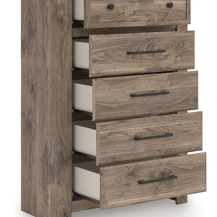 Rusticott - Five Drawer Chest - Brown