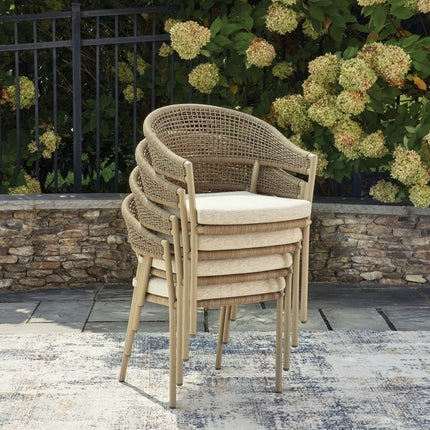 Orchard Beach - Arm Chair With Cushion (Set of 4) - Beige