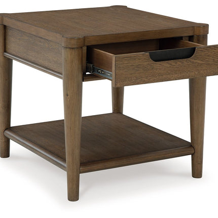 Roanhowe - Rectangular End Table - Brown