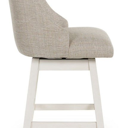 Robbinsdale - Upholstered Swivel Curved Back Barstool (Set of 2) - Antique White