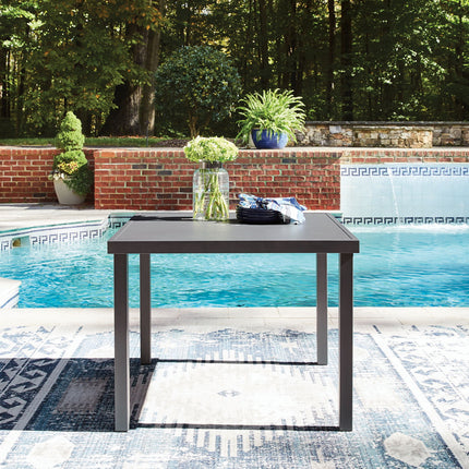 Rocky Creek - Square Dining Table With Umbrella Option - Gray
