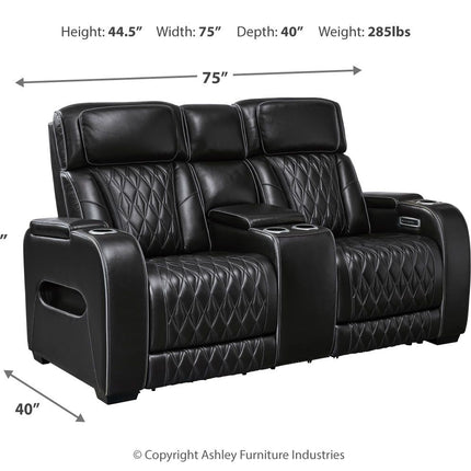 Boyington - Power Reclining Loveseat With Console/Adj Hdrst