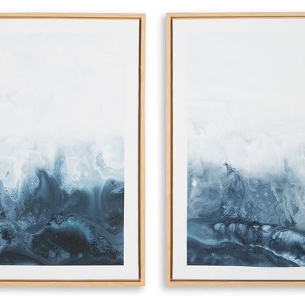 Holport - Wall Art Set (Set of 2) - Blue / White
