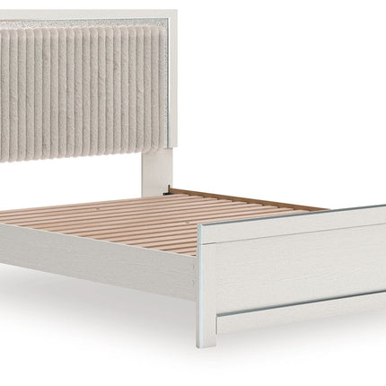 Zuraleus - Upholstered Panel Platform Bed With Roll Slats
