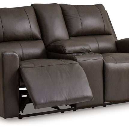 Boxmere - Dbl Power Reclining Loveseat with Console - Storm