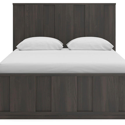 Shaehartin - Queen Panel Platform Bed - Dark Brown